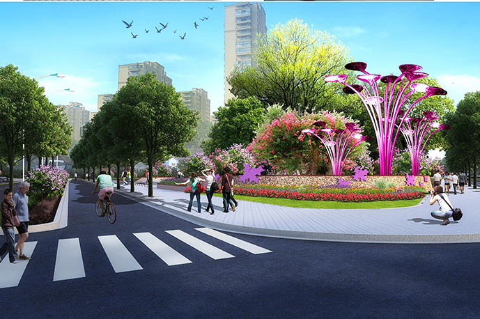 姜山鎮(zhèn)天童南路景觀(guān)綠化提升工程